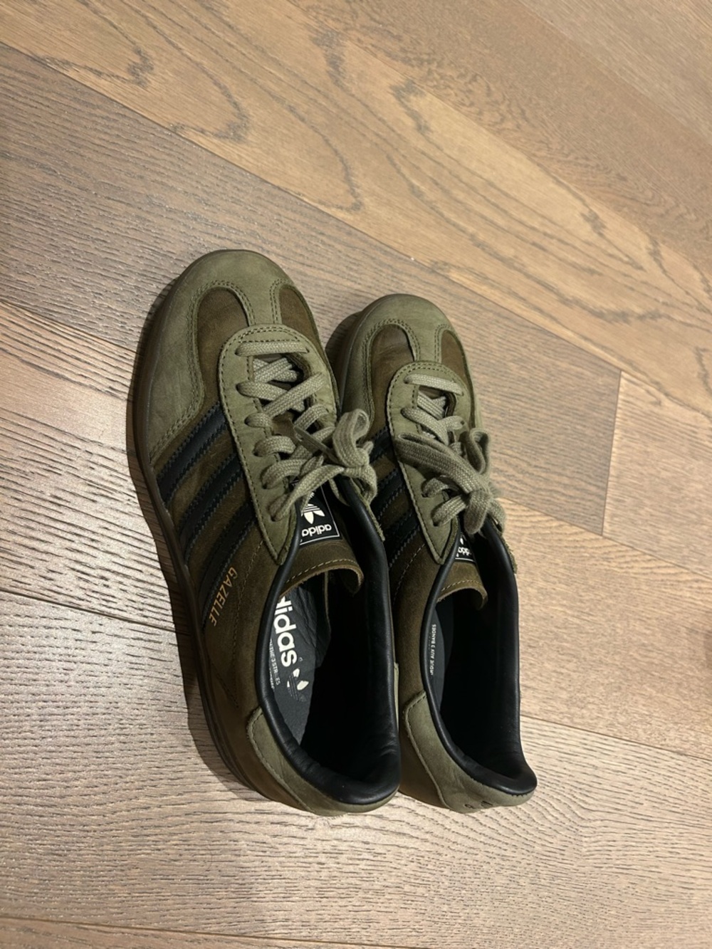 adidas Olive Green and Black Suede Sneakers